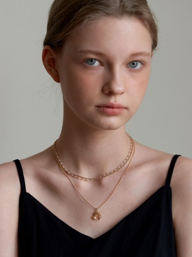 line triangle necklace(925silver chain)