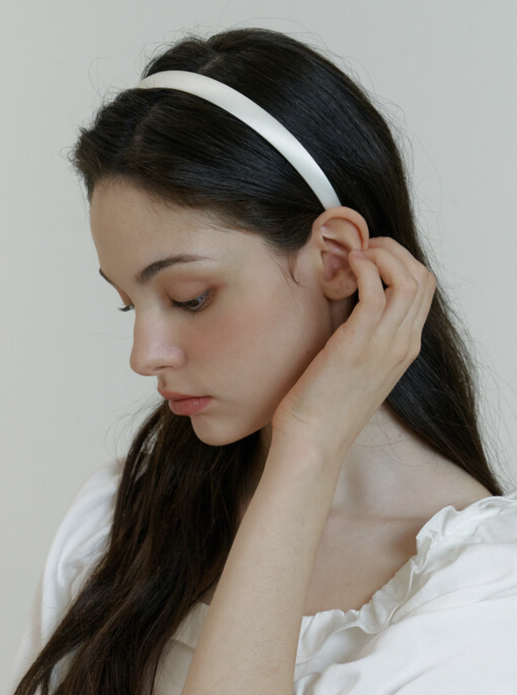white silk headband
