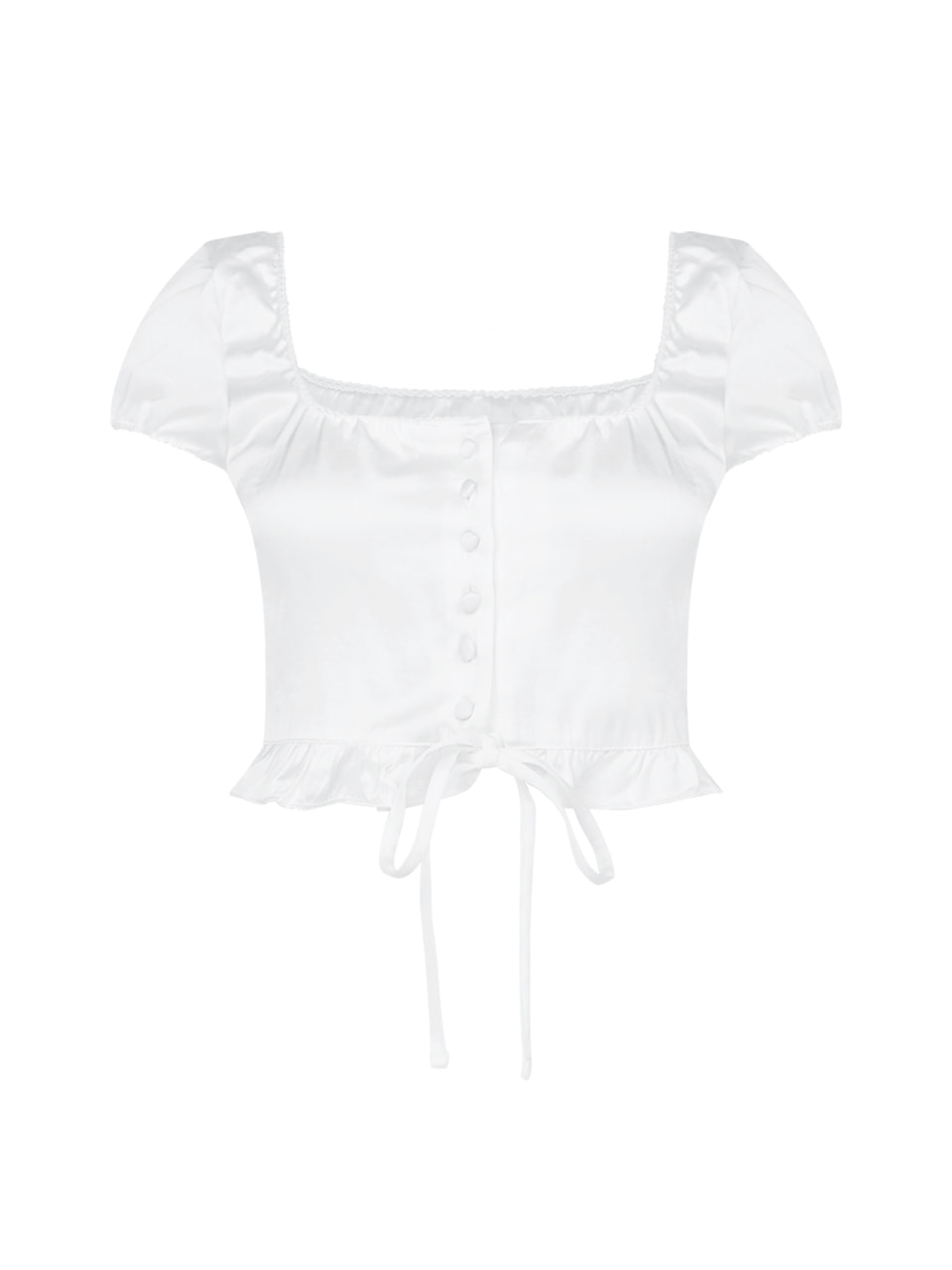baby white semi crop blouse