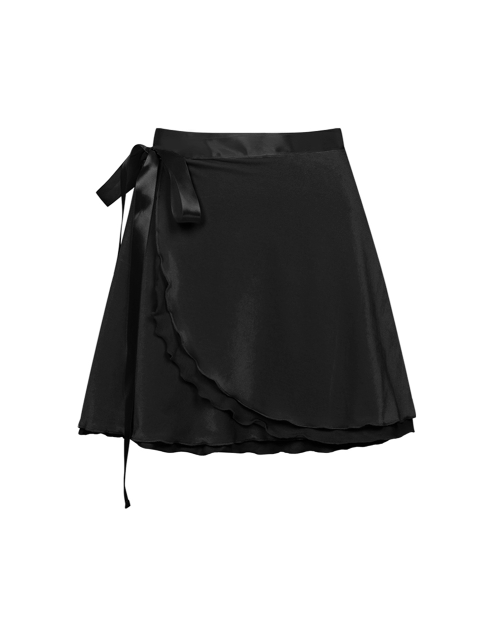velvet rap skirt - black