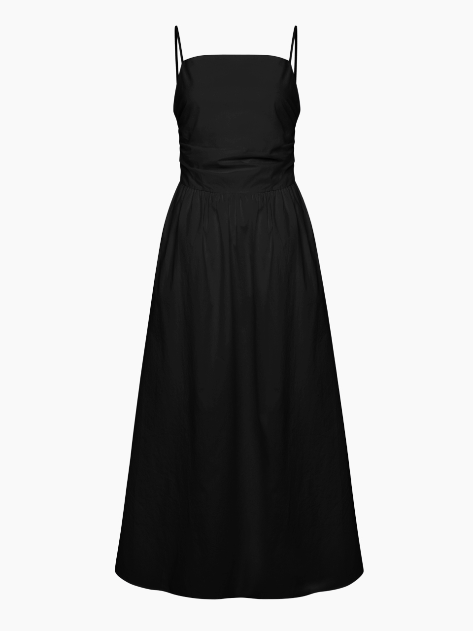 [첫사랑 두나착용] Pure semi shirring long dress - black
