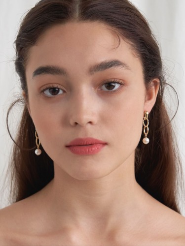 double circle swa pearl earring