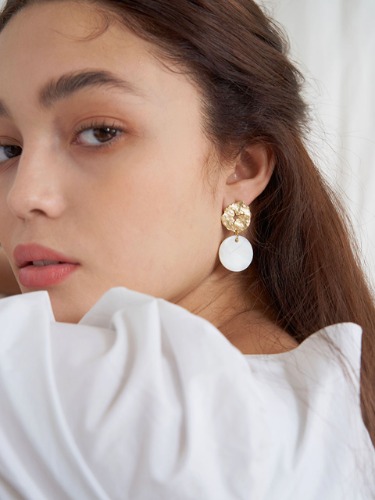 white nacre earring