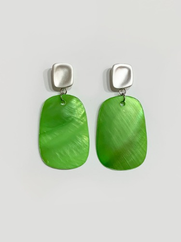 [유빈 착용] green nacre drop earring