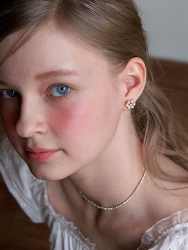 [레드벨벳 슬기착용] pearl cubic flower earring