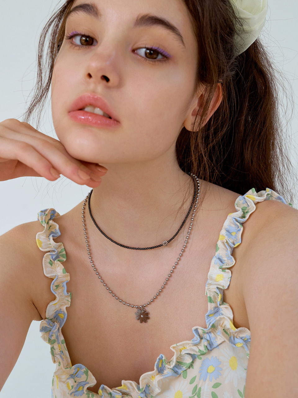 cubic flower necklace