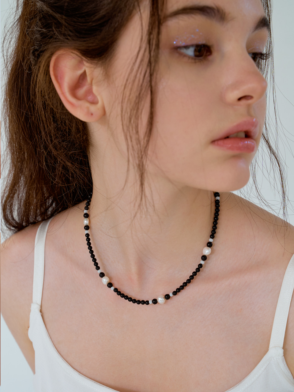 black and white pattern necklace