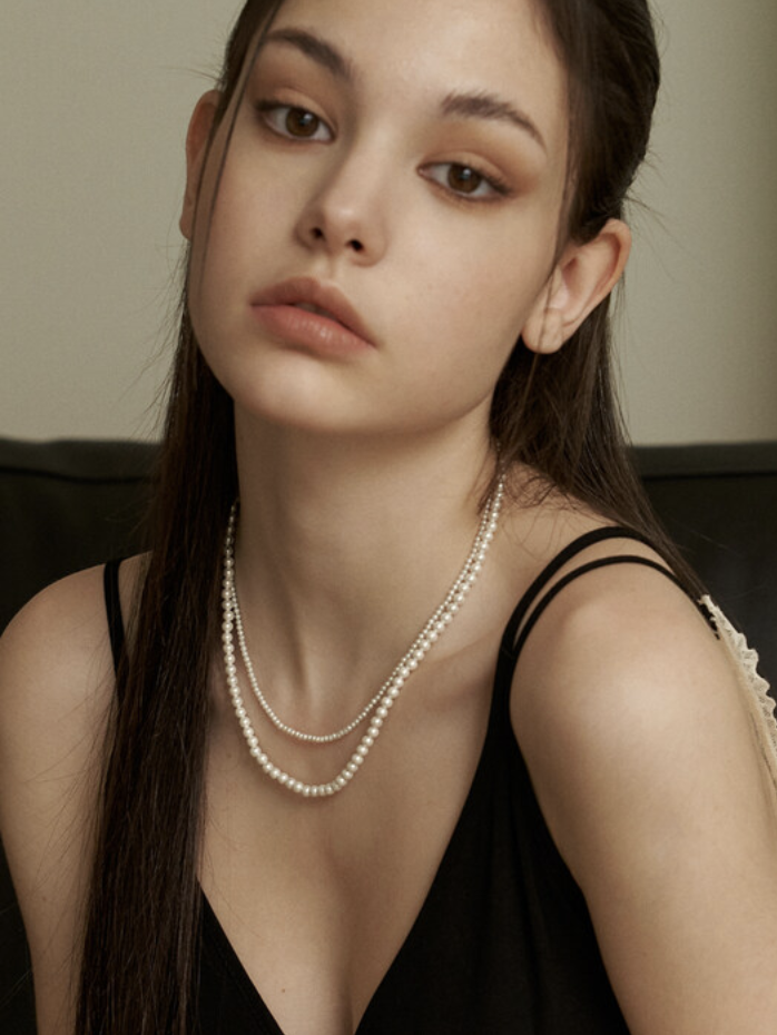 classic double pearl necklace