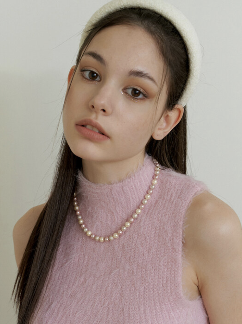 pink pop pearl necklace