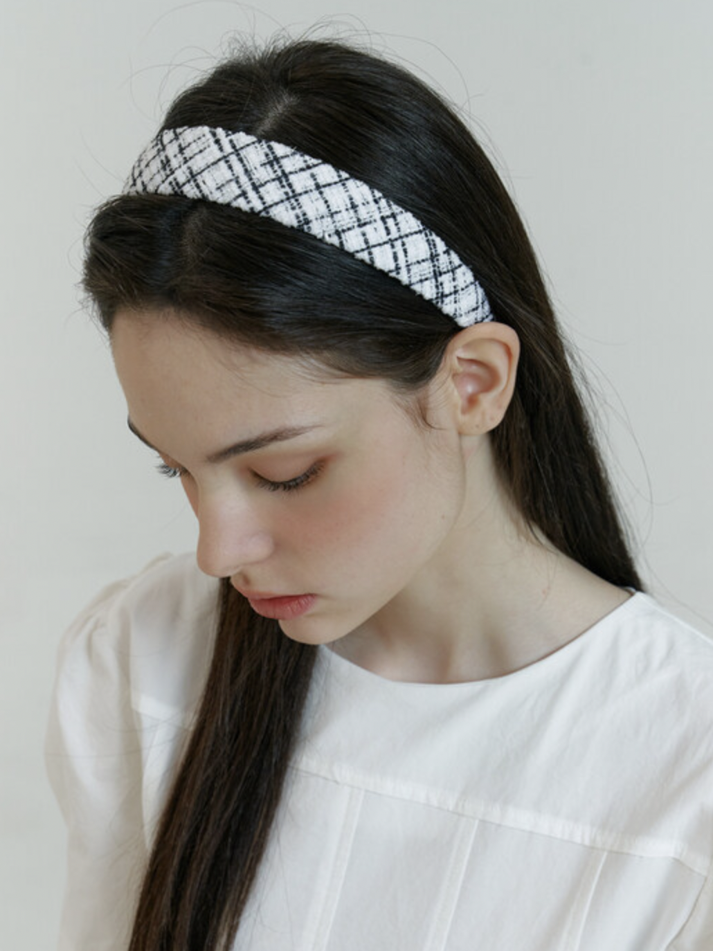 semi white tweed headband