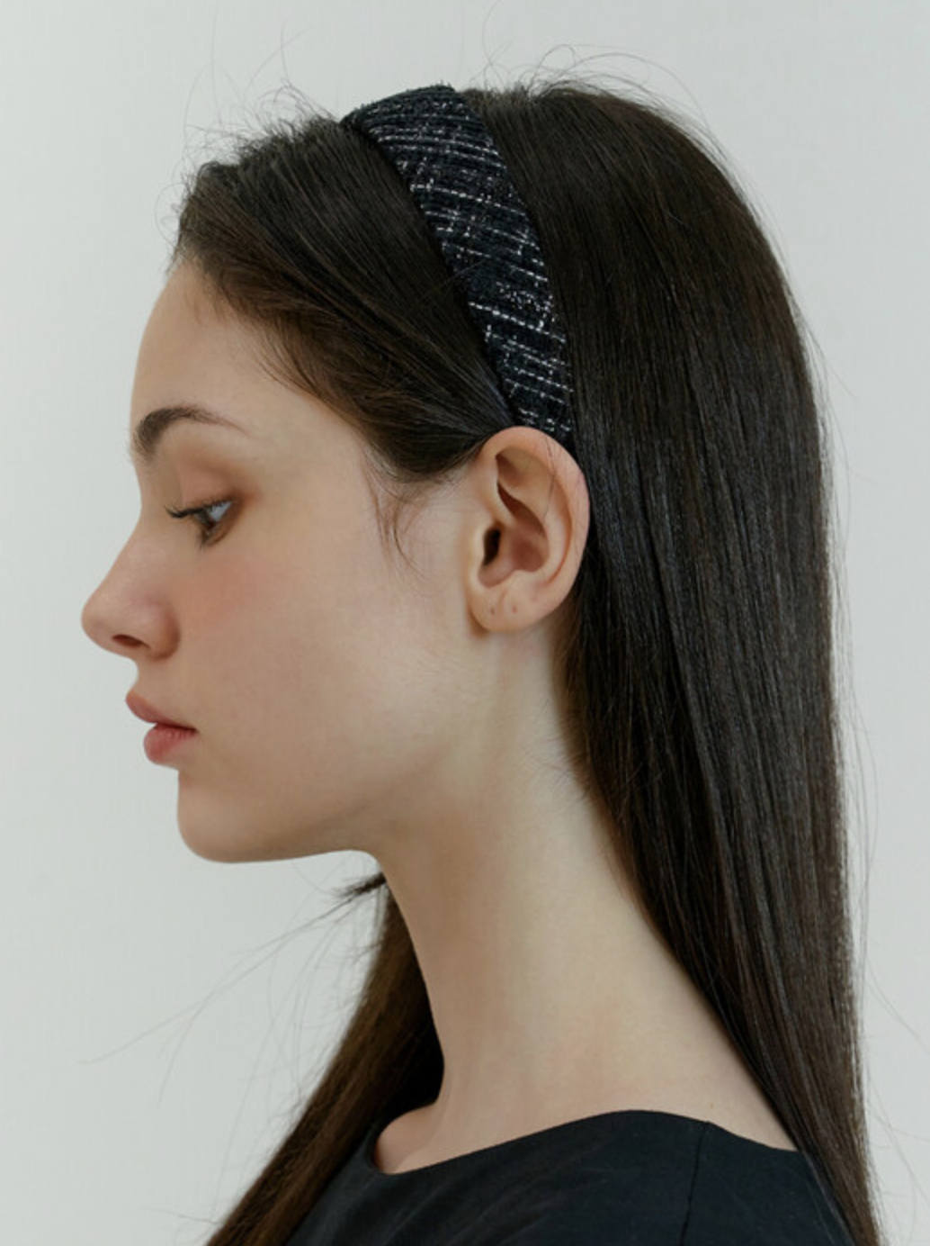 semi black tweed headband