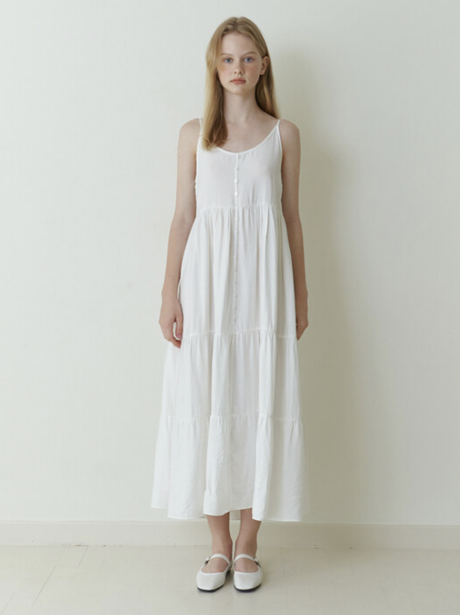 bloom sleeveless dress - white
