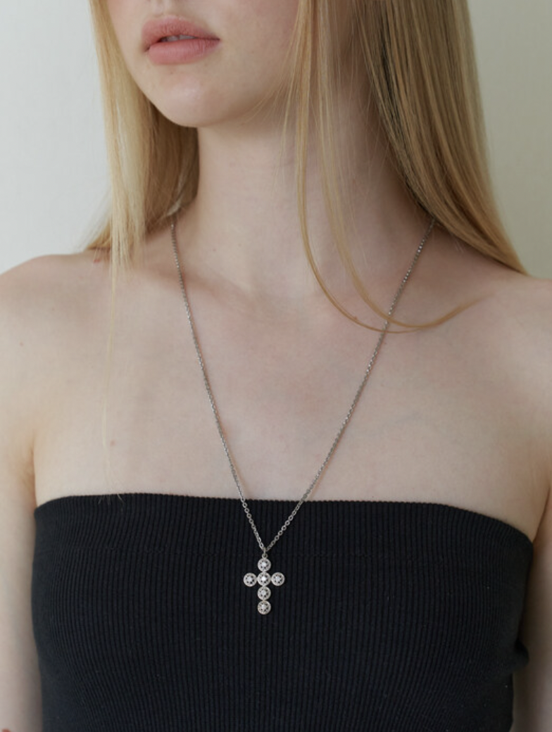 cubic cross necklace
