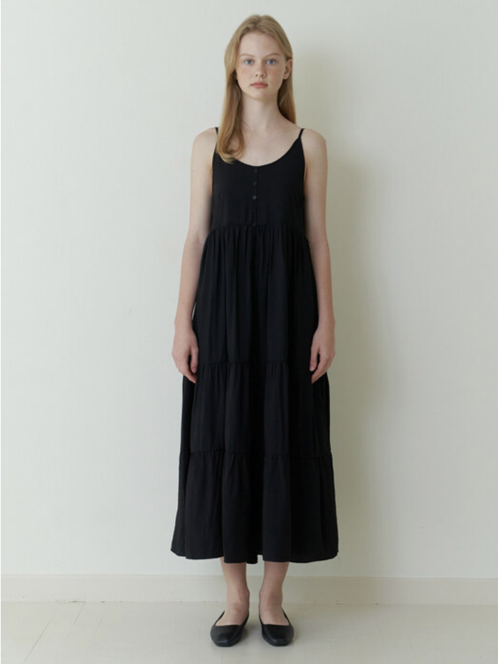 bloom sleeveless dress - black