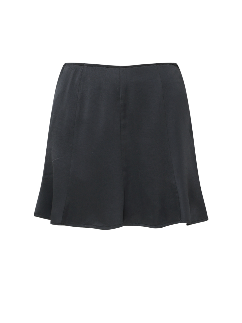 black satin line mini skirt