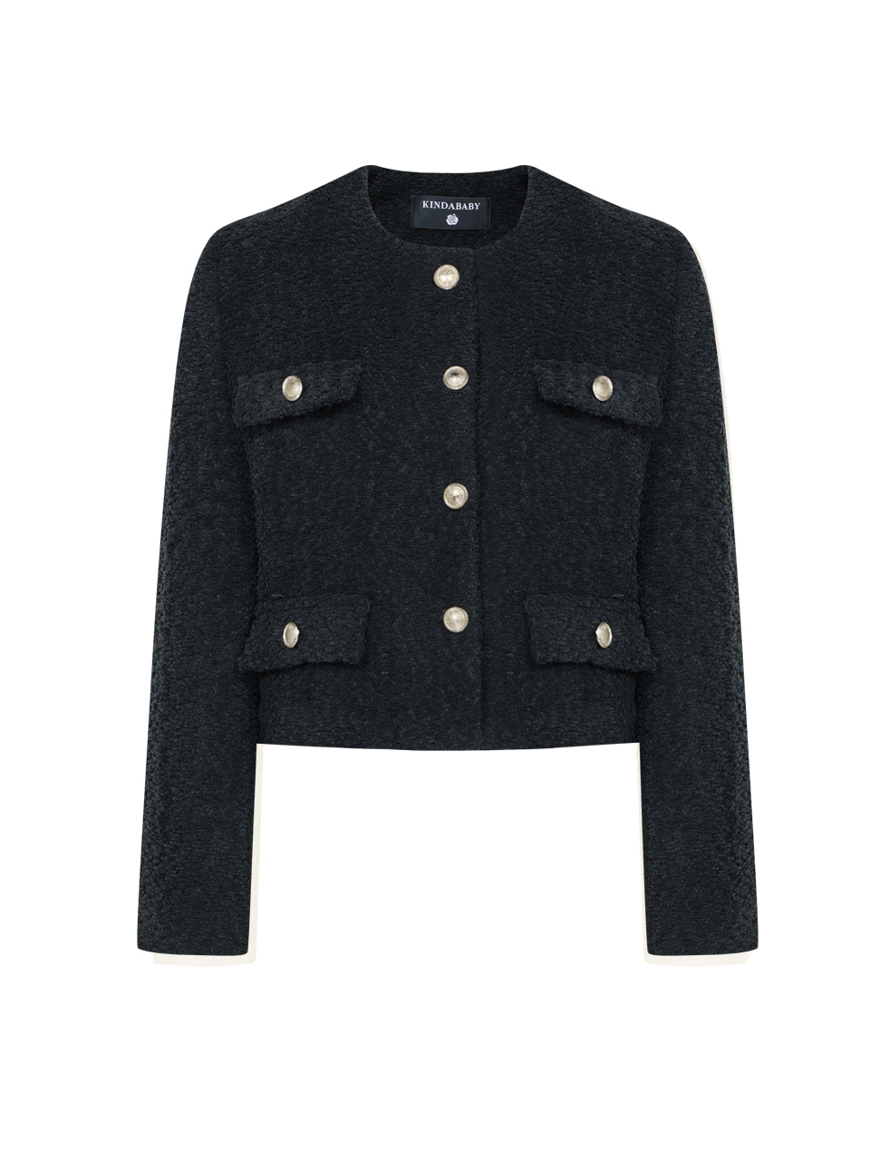 black boucle tweed jacket