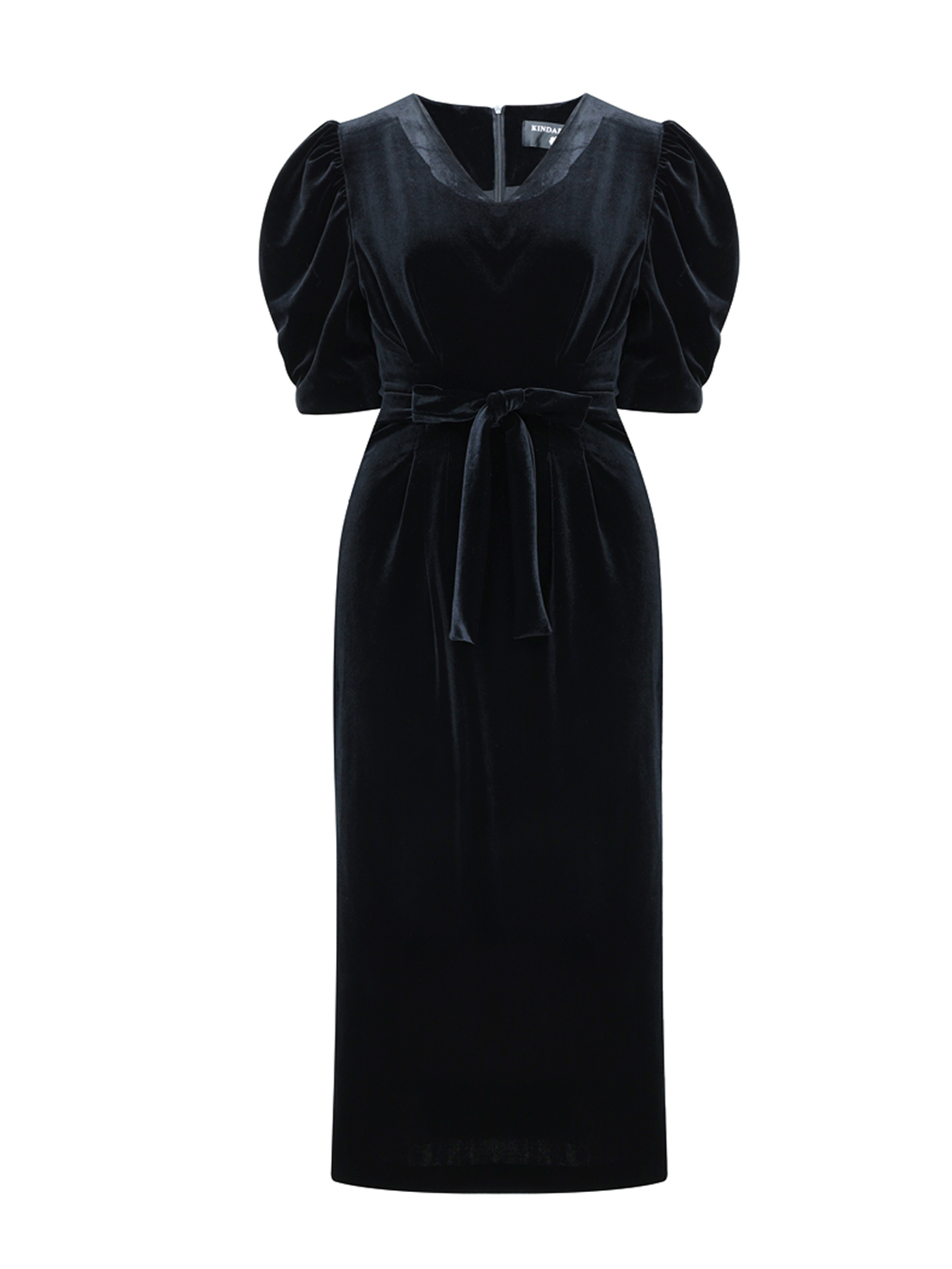 classy black velvet long dress