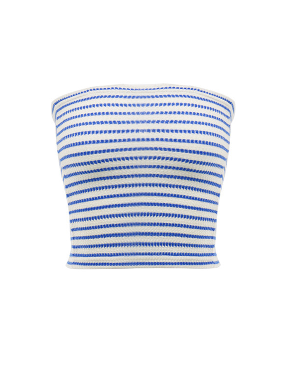 wavy stripe tube top - blue