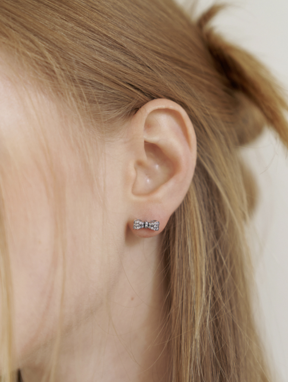 [925silver] daily cubic ribbon earring
