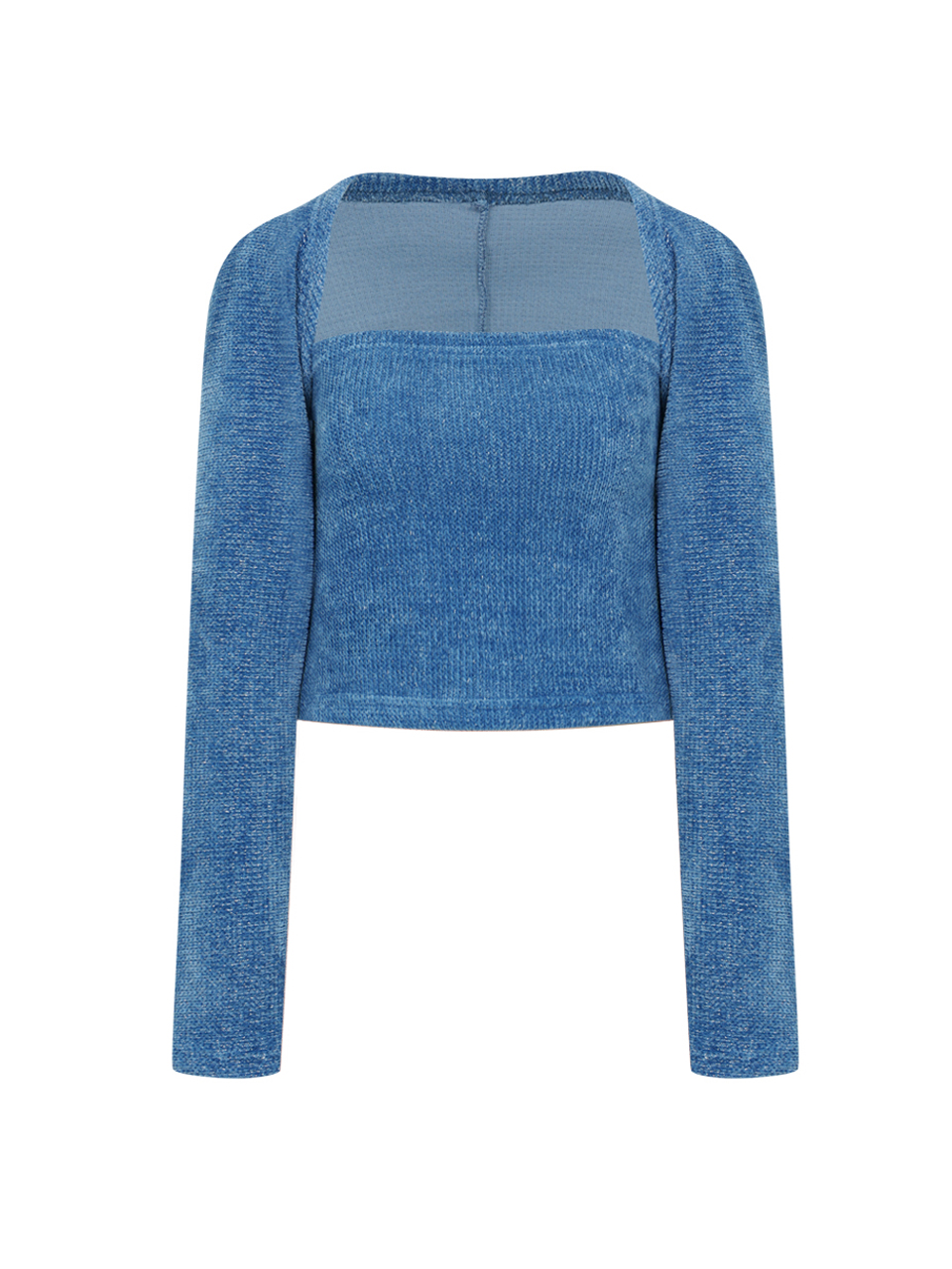 aileen knit top &amp; bolero set - blue