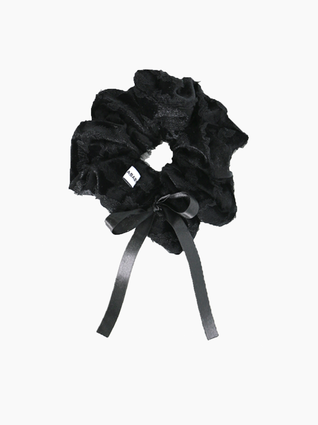 lace velvet ribbon scrunch - black