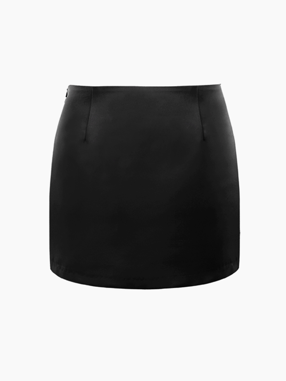 Basic satin mini skirt - black