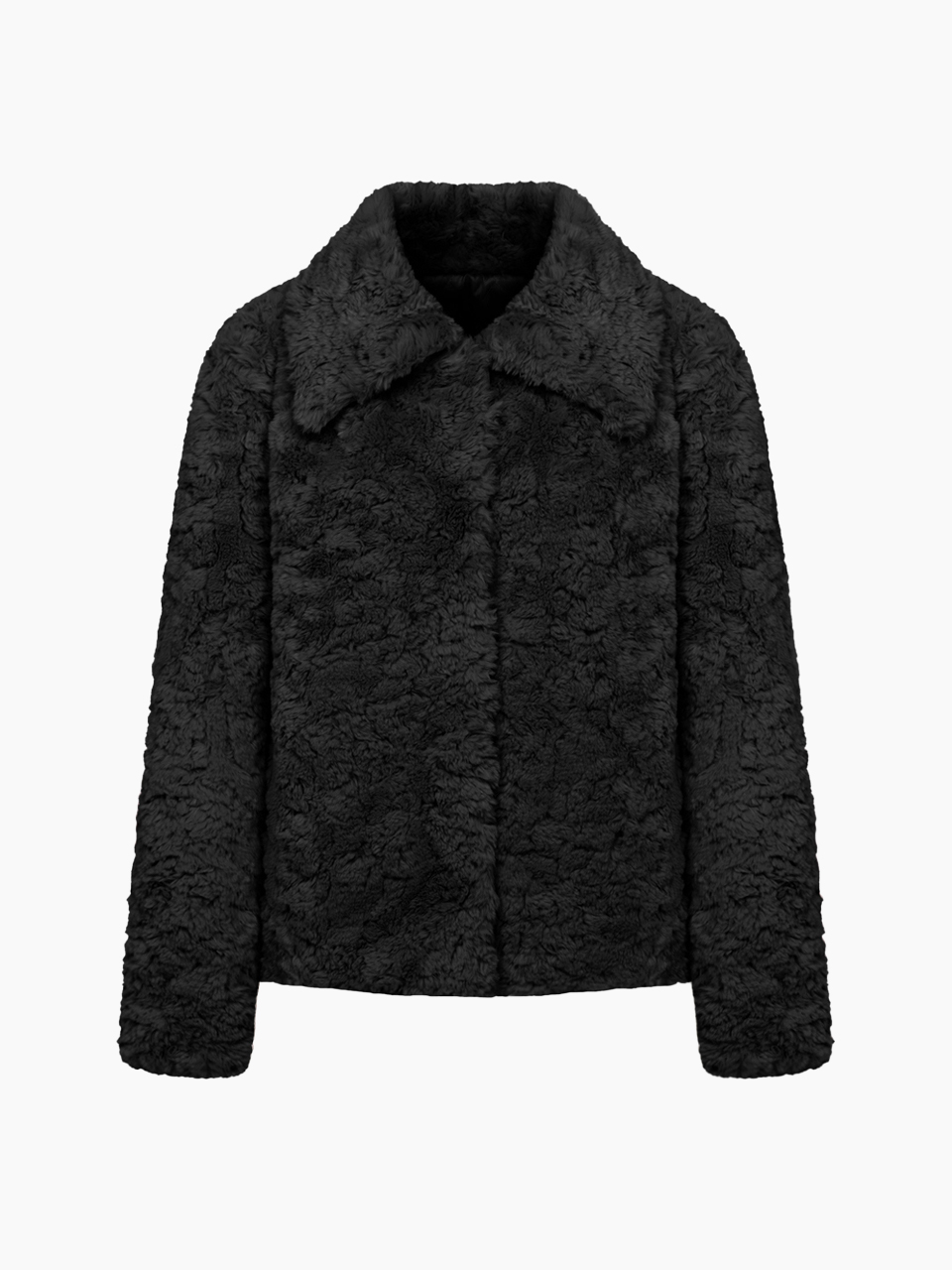 rosie fur jacket - black
