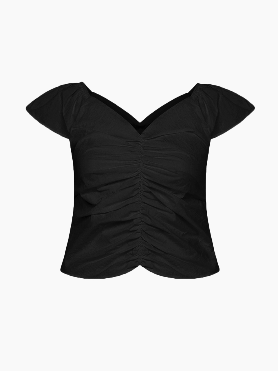 cooing shirring blouse - black