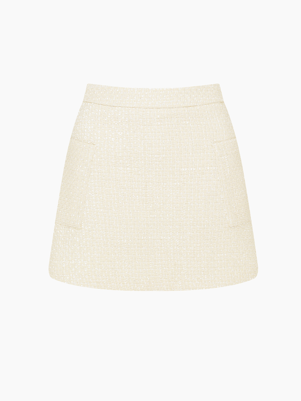 ivory pearl tweed mini skirt